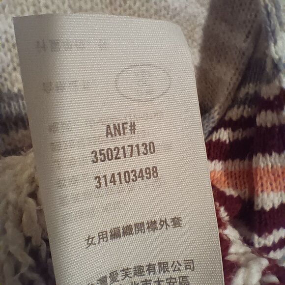 Hollister Longline Knit Cardigan-Size XS/S-Striped-Open Front-Slouchy-Preppy - Picture 8 of 9